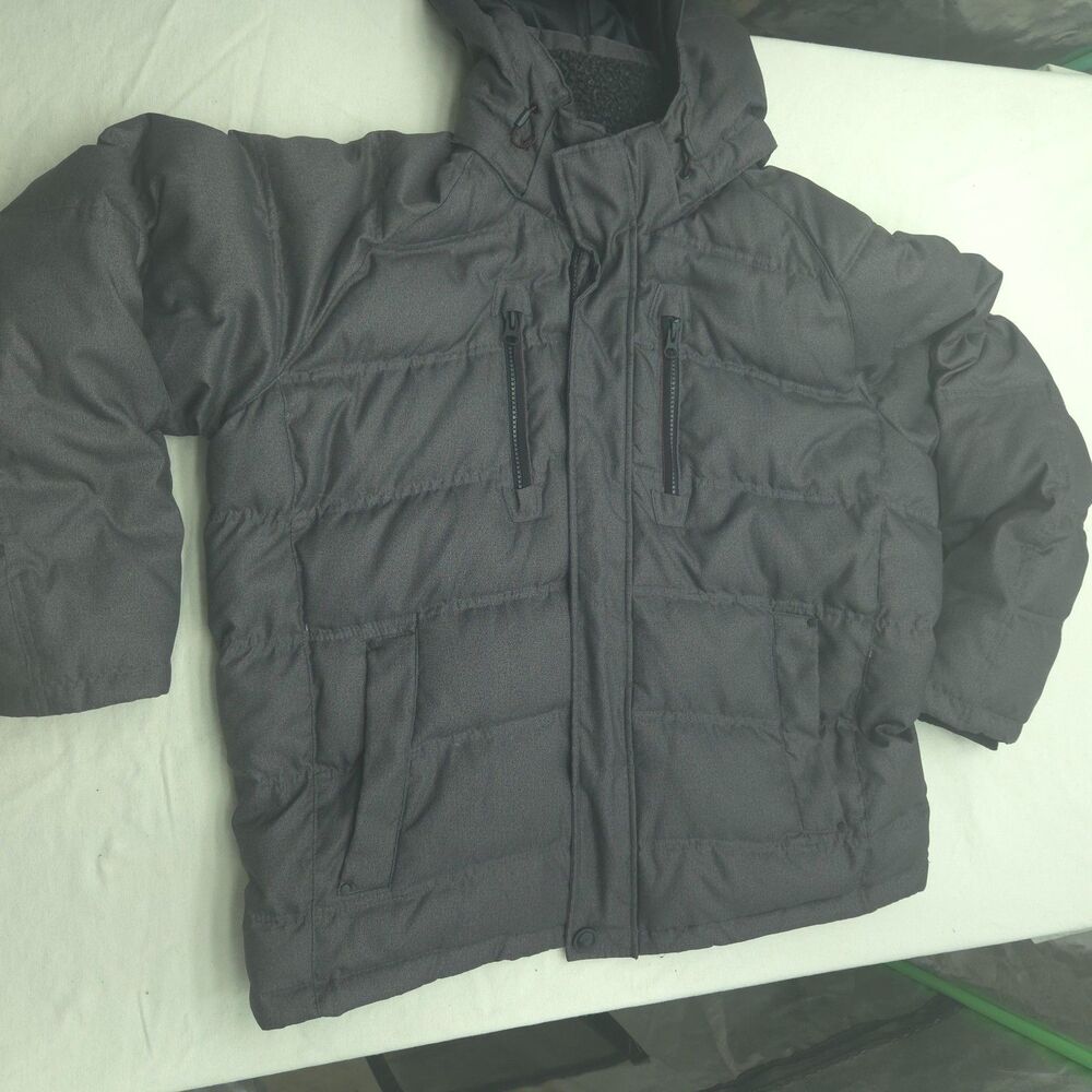 Hawke & Co Grafton Men’s XXL Down Puffer Coat Dark Gray Hooded Winter Jacket